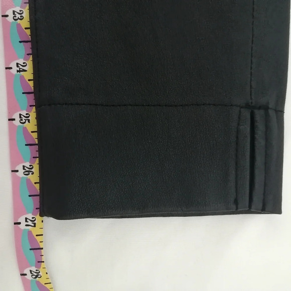 Current/Elliott Leather Side Slit Stiletto Pants in Vintage Black Ankle Size 27 - Picture 15 of 16